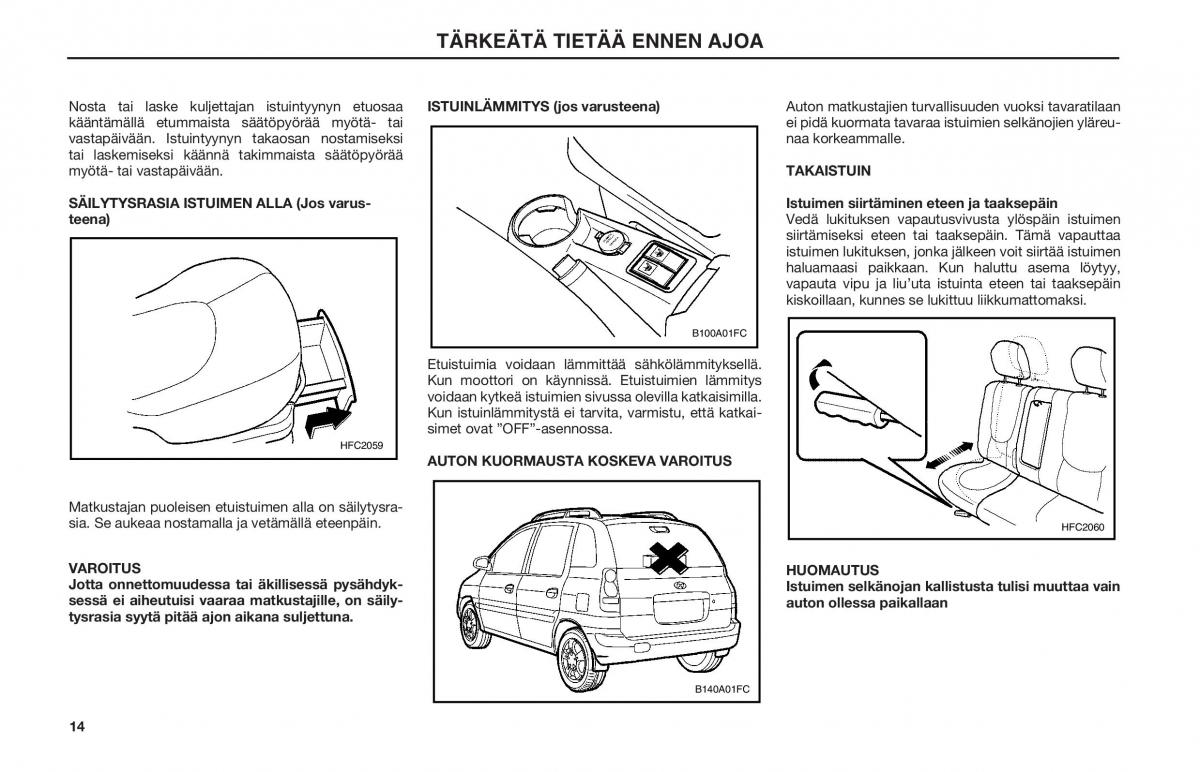 Hyundai Matrix omistajan kasikirja / page 14