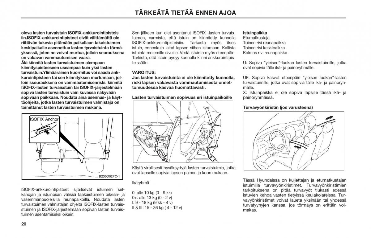 Hyundai Matrix omistajan kasikirja / page 20