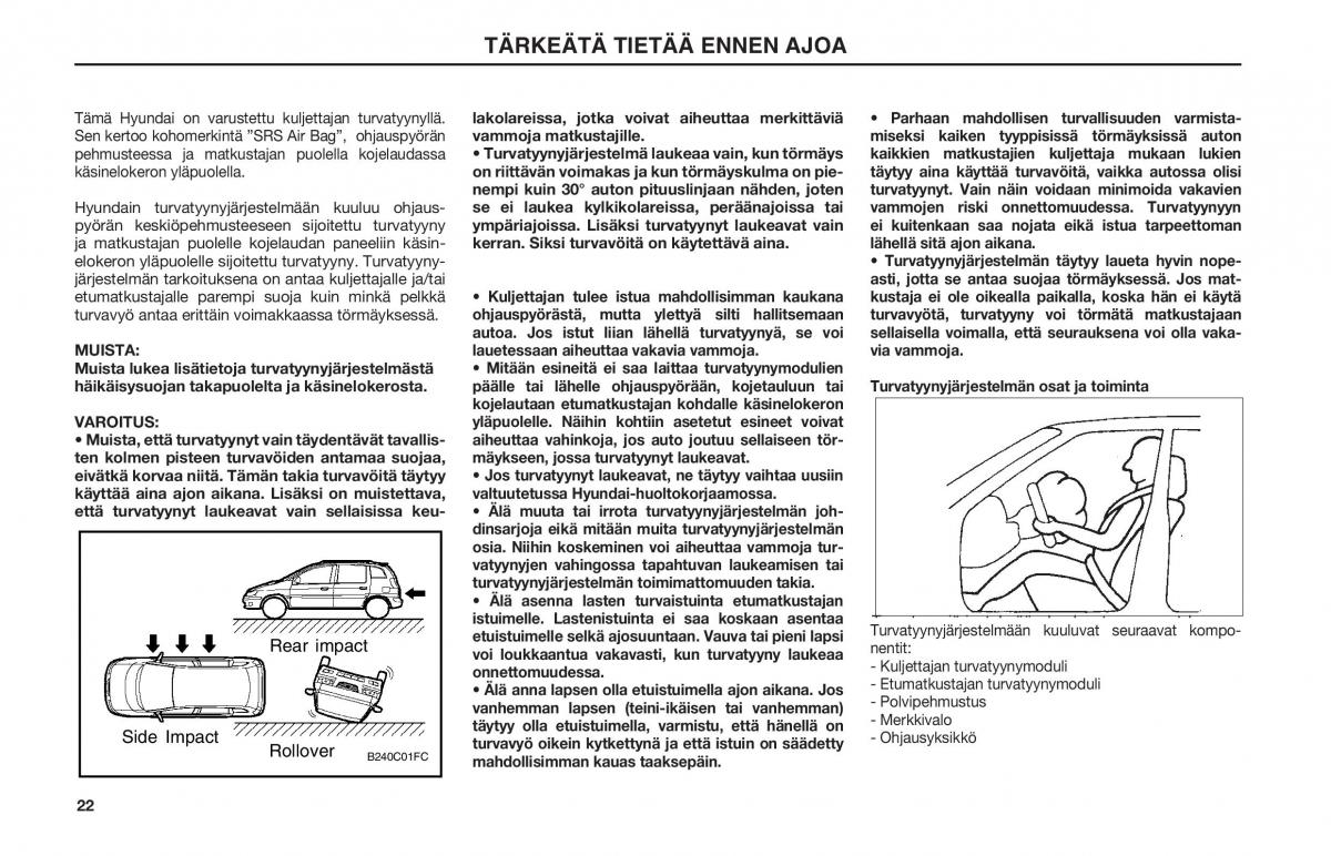 Hyundai Matrix omistajan kasikirja / page 22