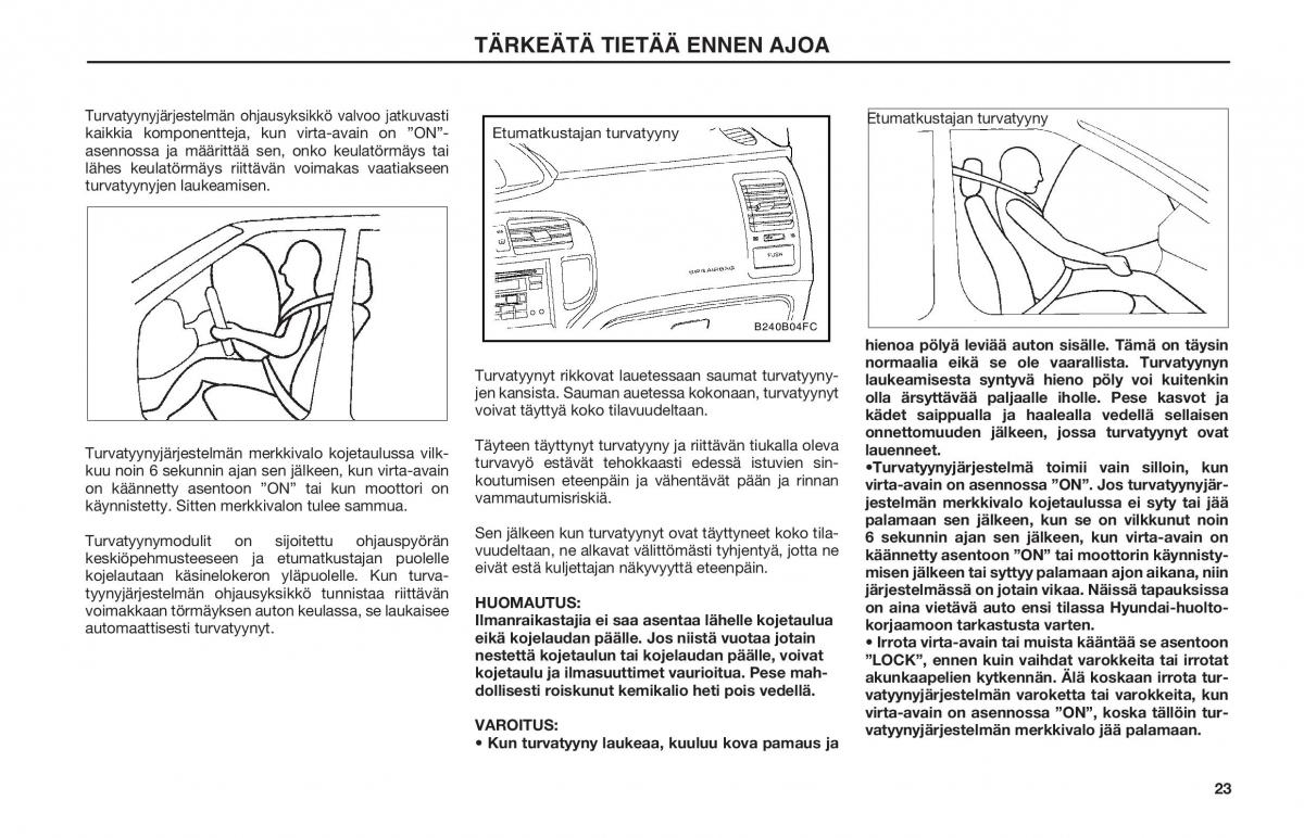 Hyundai Matrix omistajan kasikirja / page 23