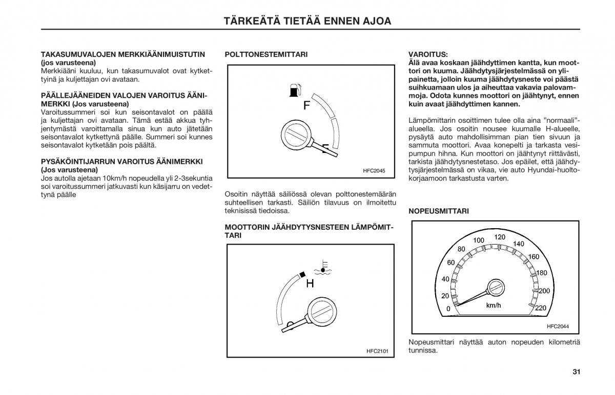 Hyundai Matrix omistajan kasikirja / page 31