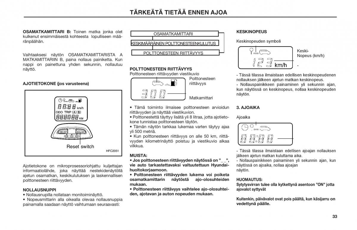 Hyundai Matrix omistajan kasikirja / page 33