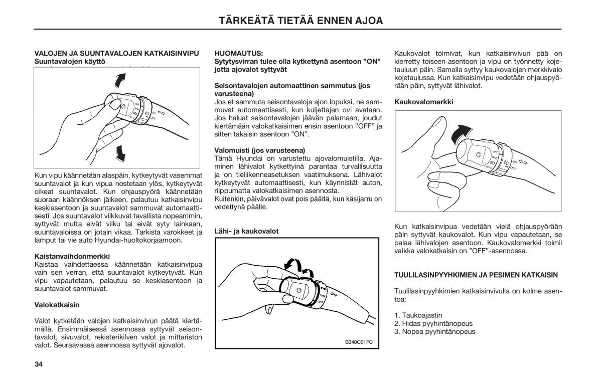 Hyundai Matrix omistajan kasikirja / page 34