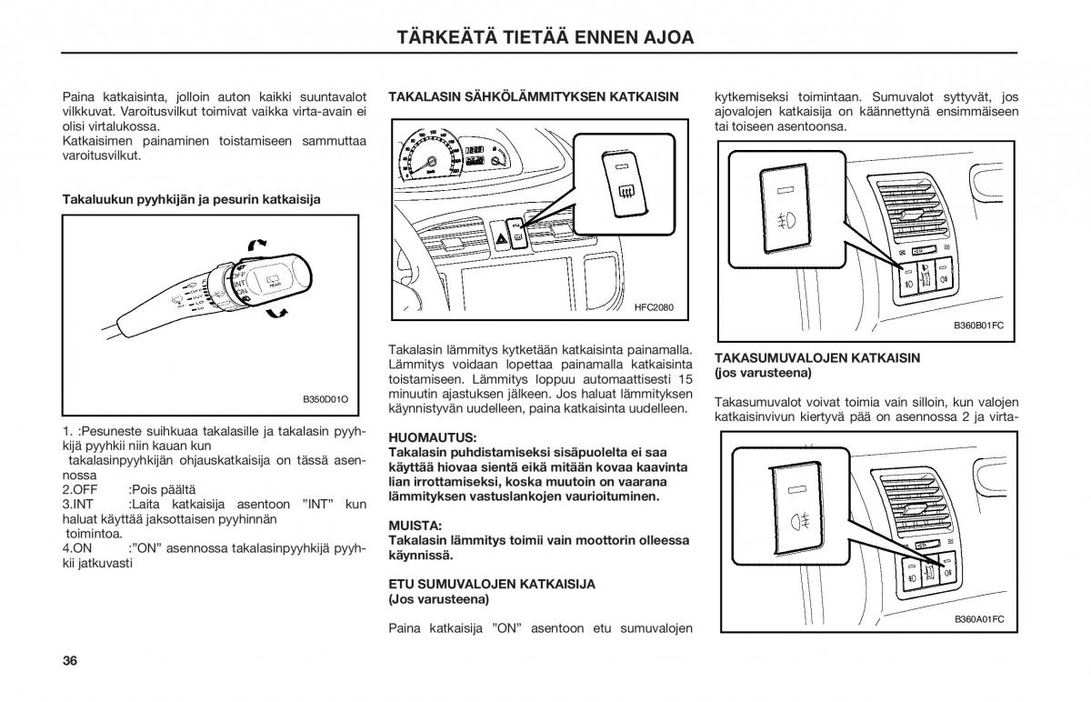 Hyundai Matrix omistajan kasikirja / page 36