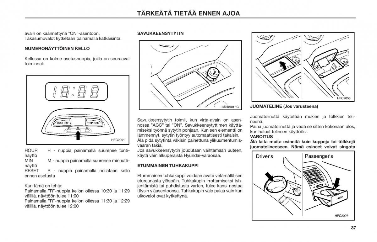 Hyundai Matrix omistajan kasikirja / page 37