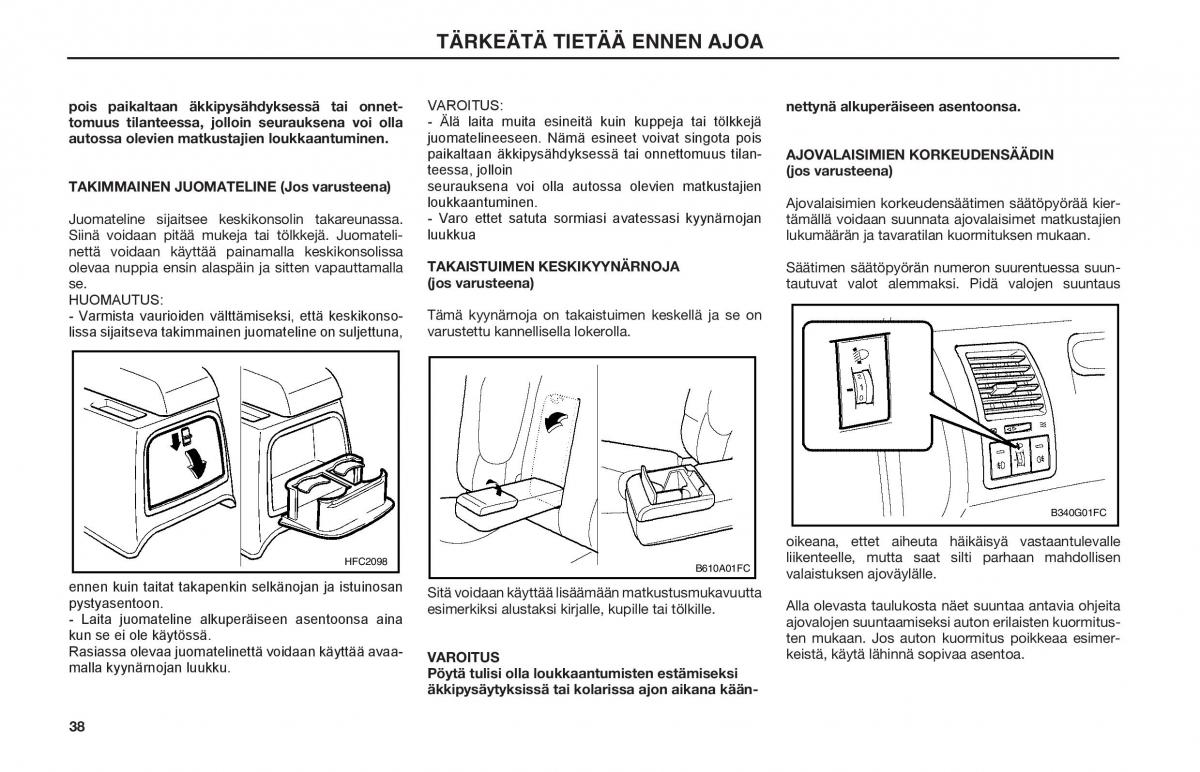 Hyundai Matrix omistajan kasikirja / page 38