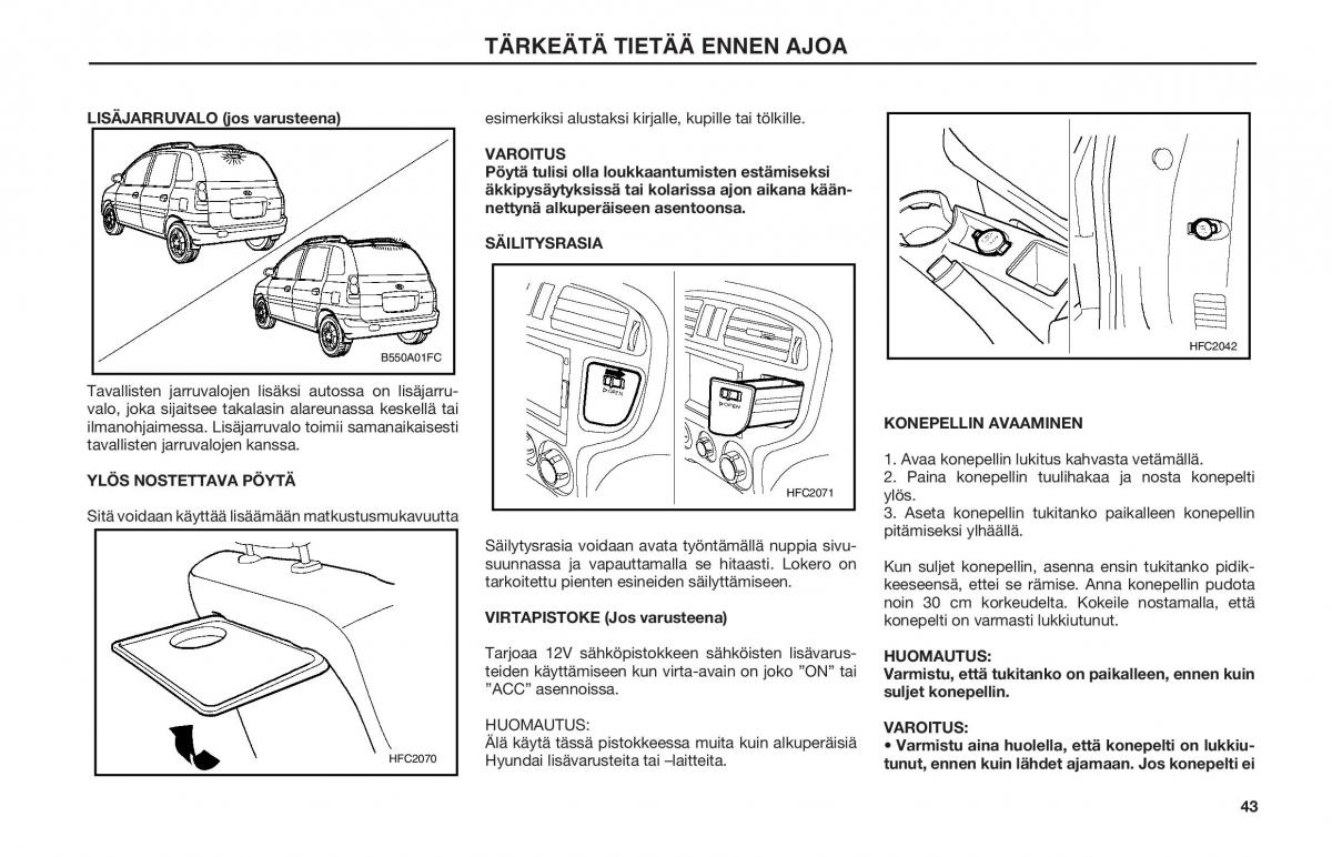 Hyundai Matrix omistajan kasikirja / page 43