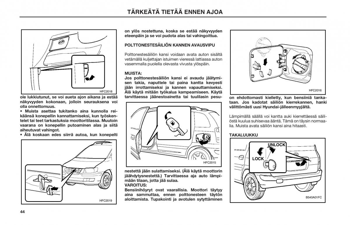 Hyundai Matrix omistajan kasikirja / page 44