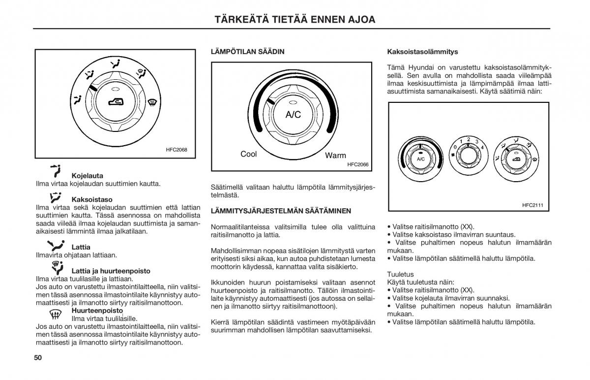 Hyundai Matrix omistajan kasikirja / page 50