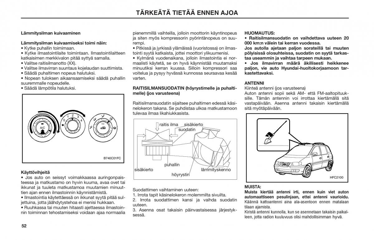 Hyundai Matrix omistajan kasikirja / page 52