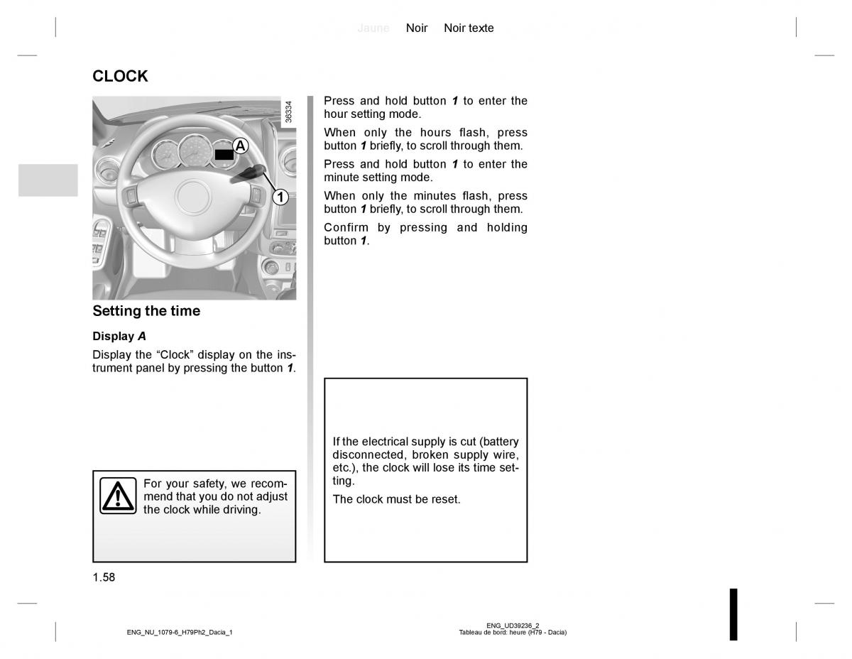 Dacia Duster owners manual / page 62