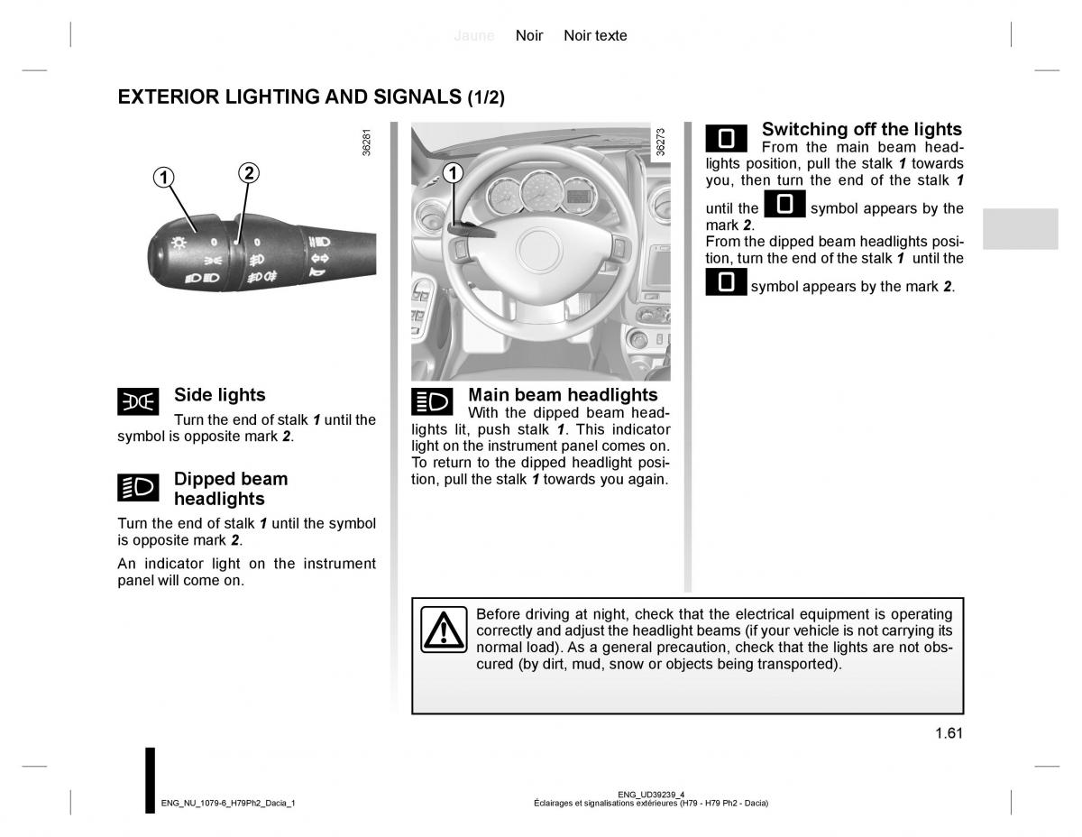 Dacia Duster owners manual / page 65