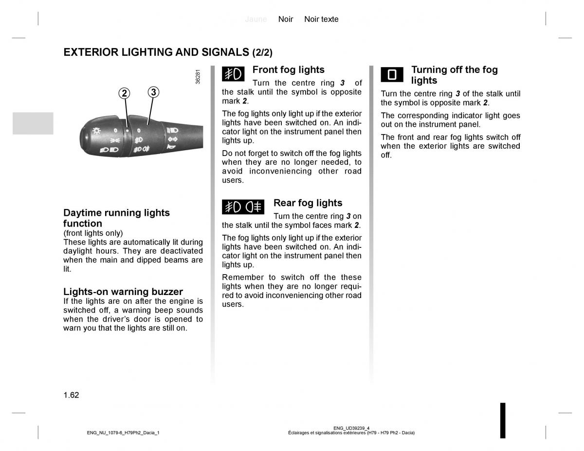 Dacia Duster owners manual / page 66