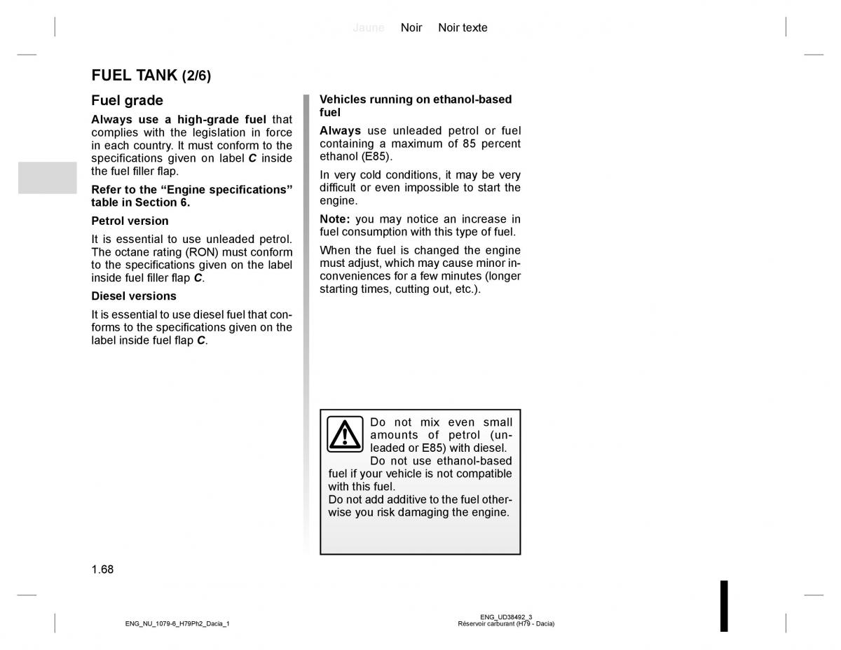 Dacia Duster owners manual / page 72