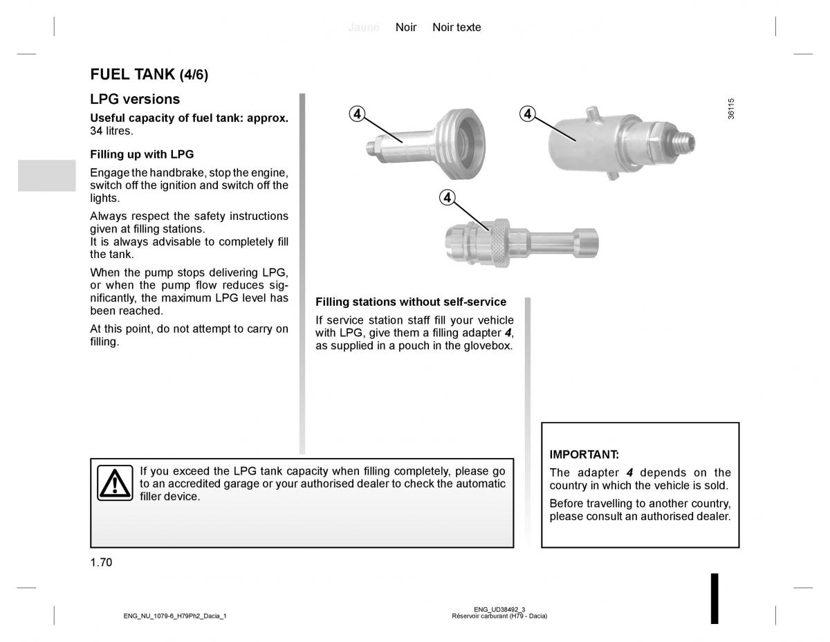 Dacia Duster owners manual / page 74