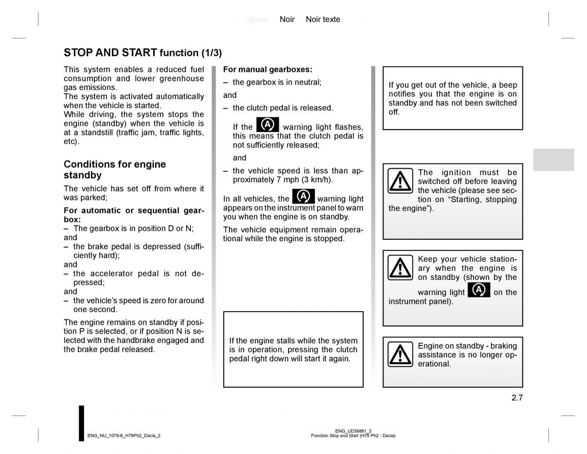 Dacia Duster owners manual / page 83