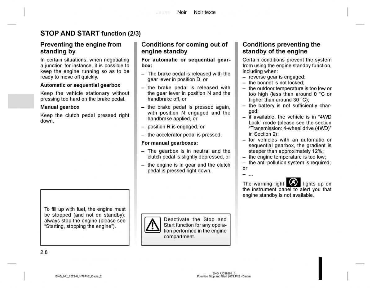 Dacia Duster owners manual / page 84