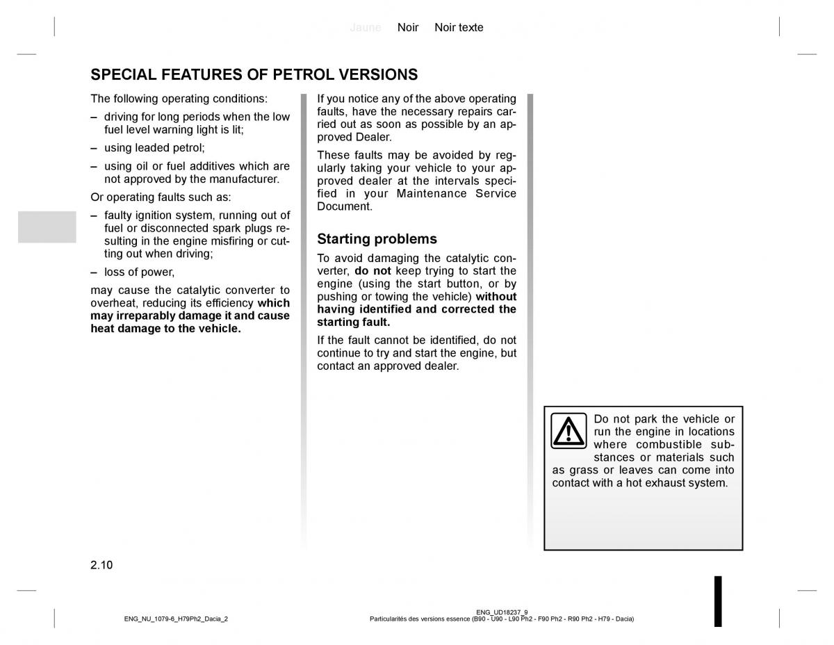 Dacia Duster owners manual / page 86