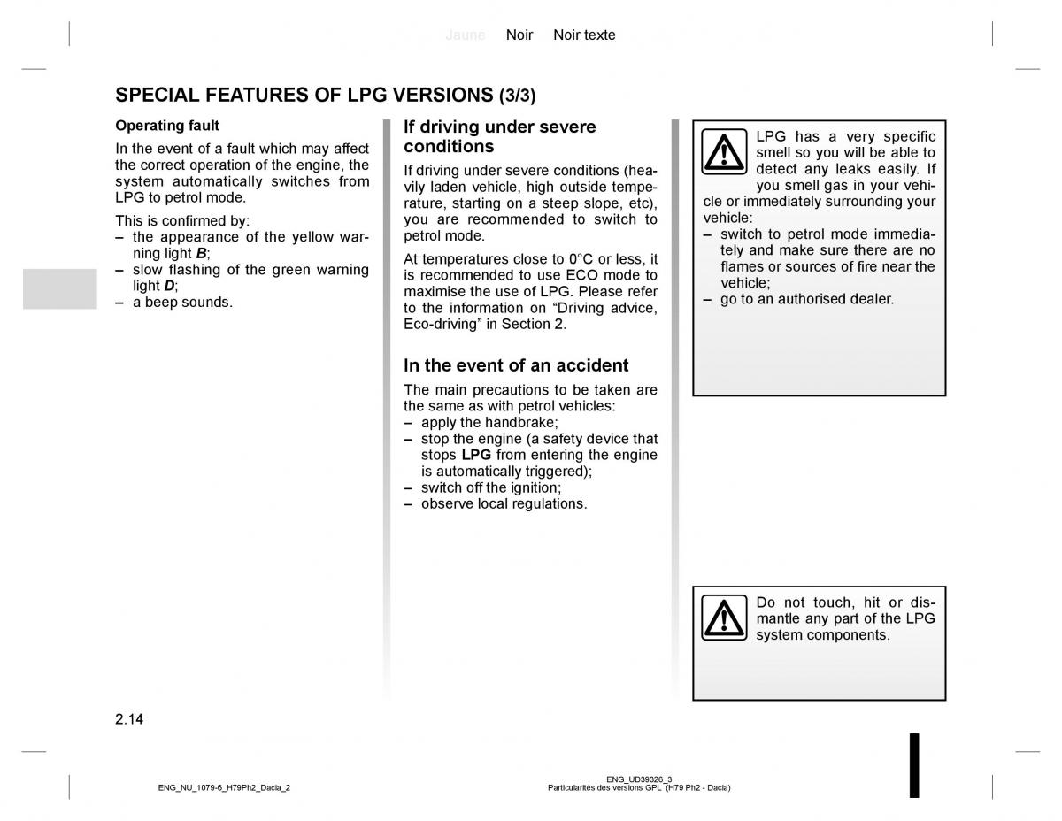 Dacia Duster owners manual / page 90