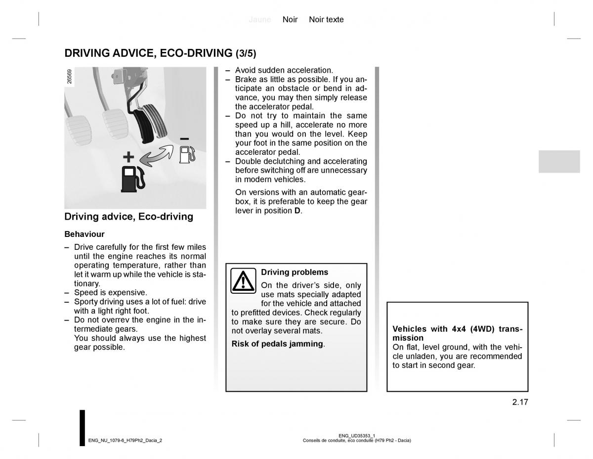 Dacia Duster owners manual / page 93