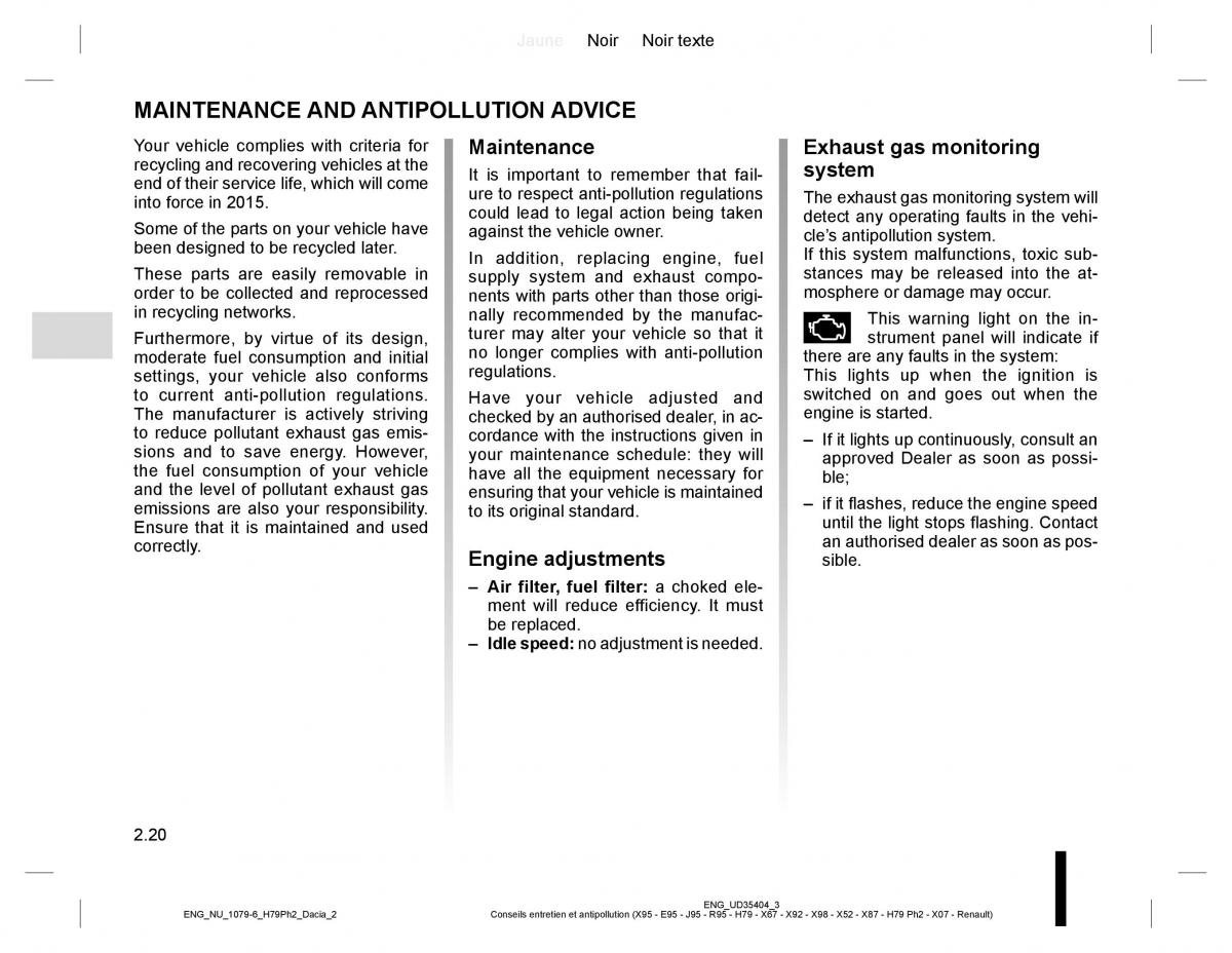 Dacia Duster owners manual / page 96