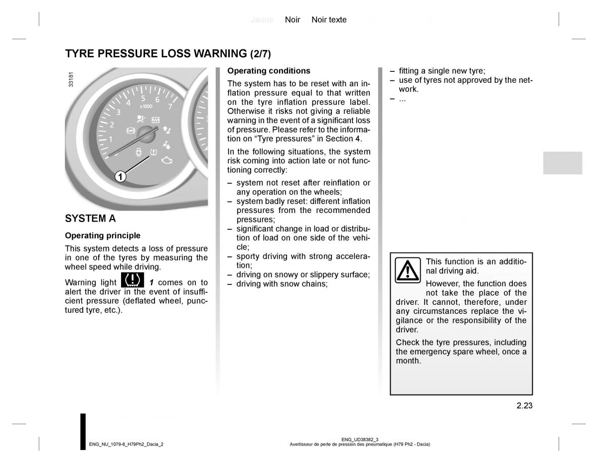 Dacia Duster owners manual / page 99