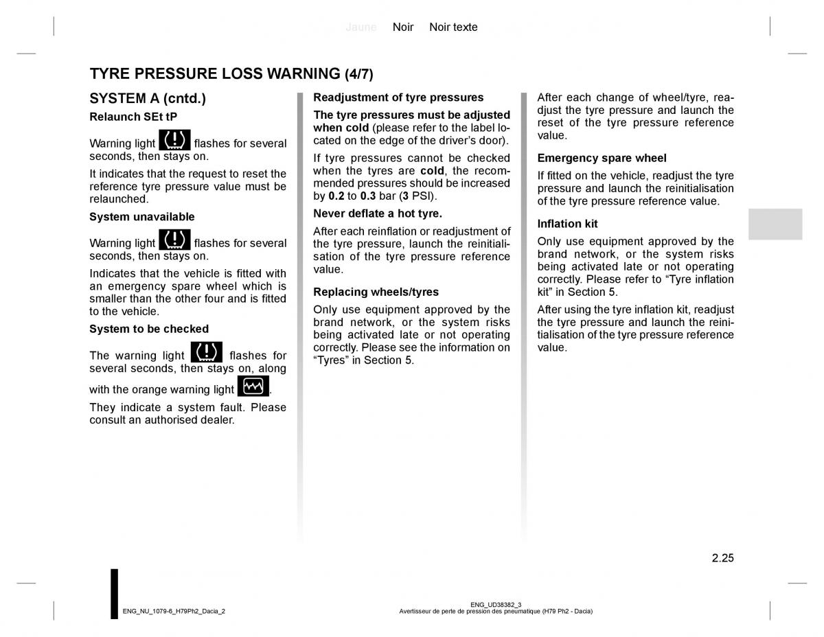 Dacia Duster owners manual / page 101