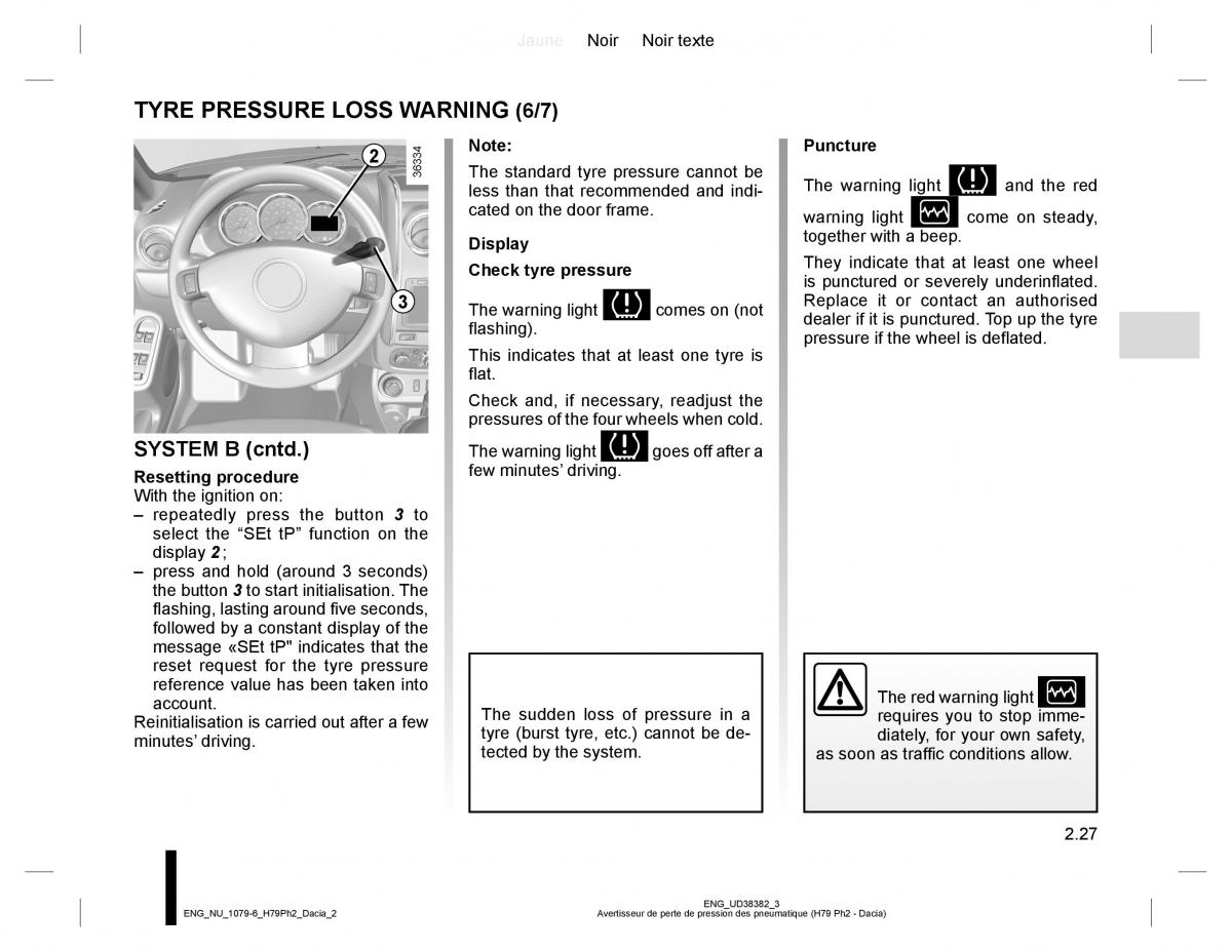 Dacia Duster owners manual / page 103