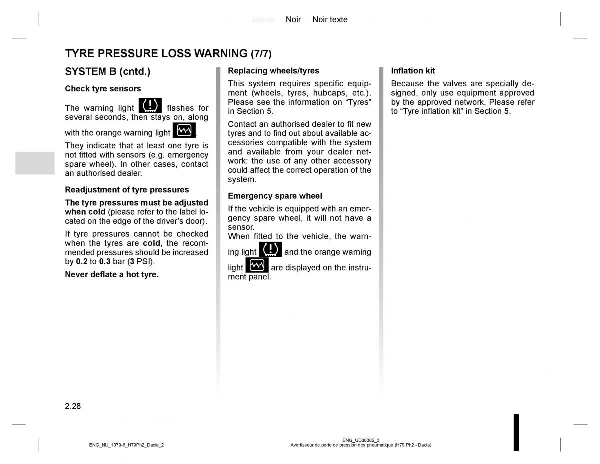 Dacia Duster owners manual / page 104