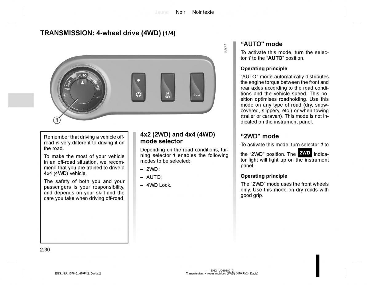 Dacia Duster owners manual / page 106