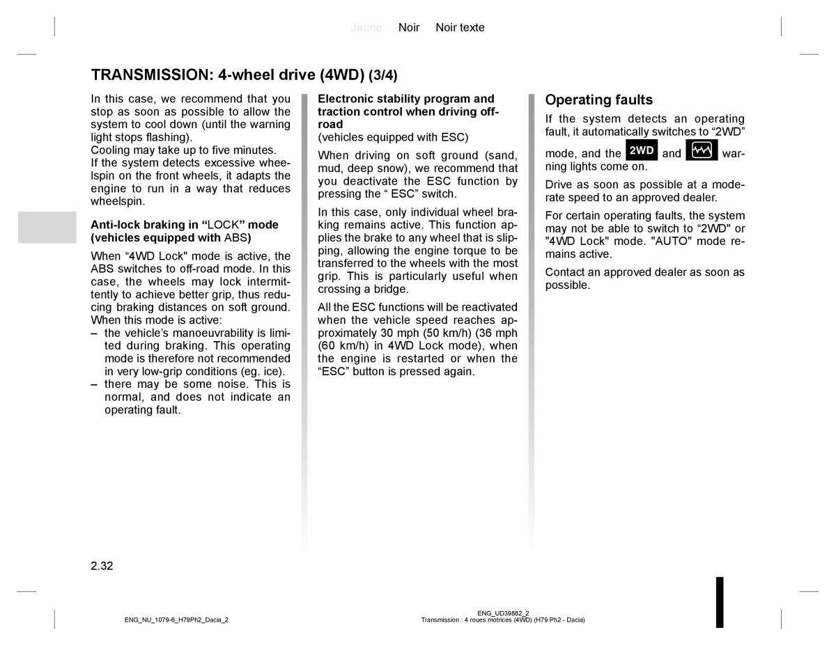 Dacia Duster owners manual / page 108