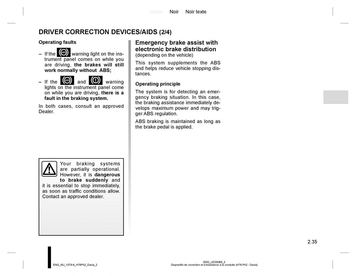 Dacia Duster owners manual / page 111