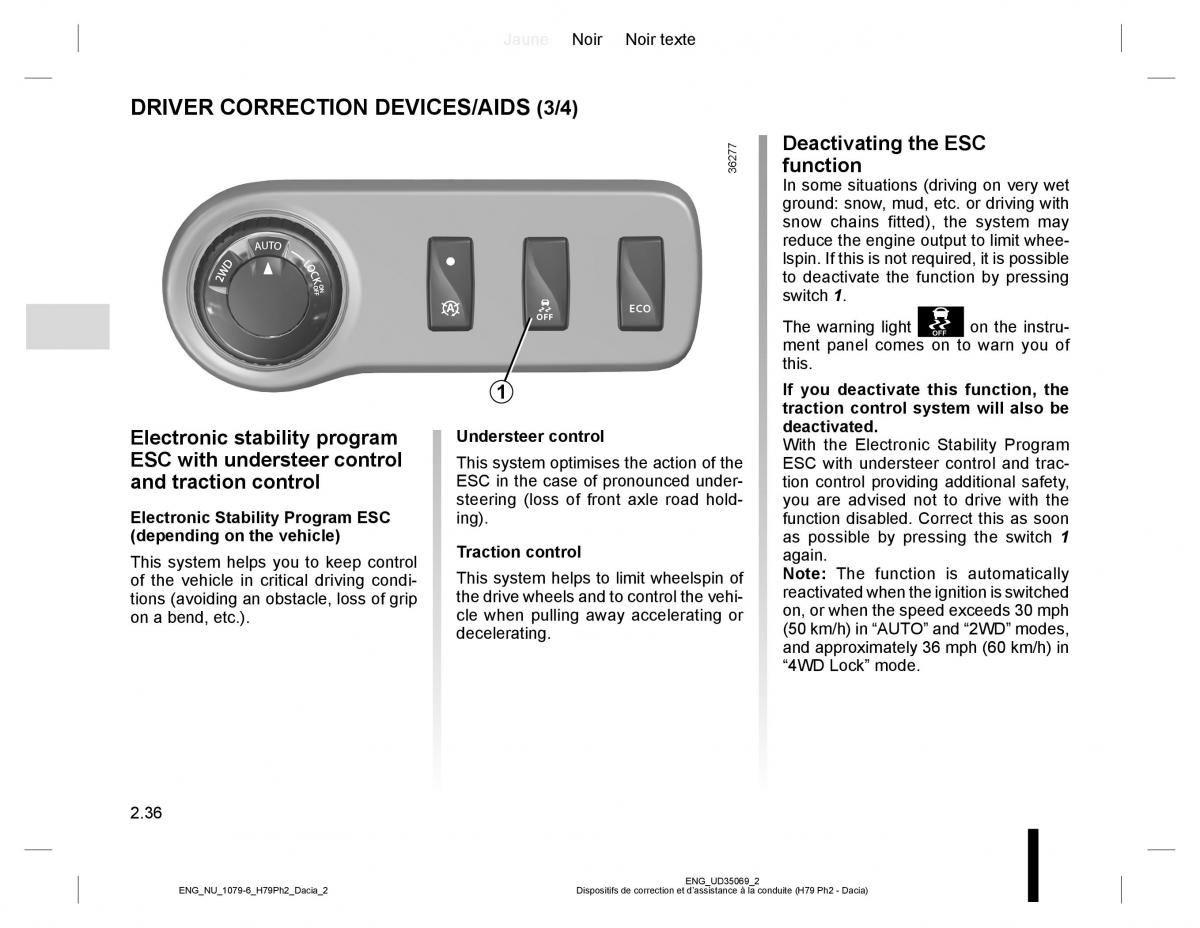 Dacia Duster owners manual / page 112