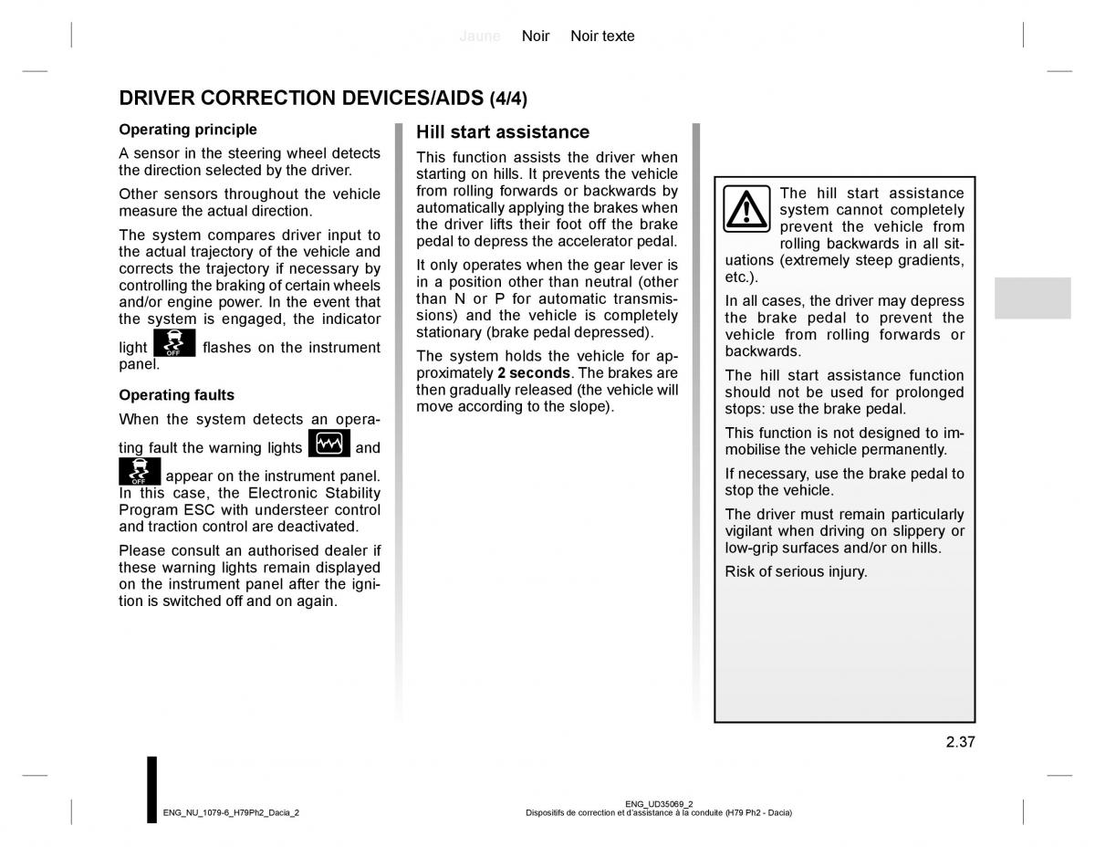 Dacia Duster owners manual / page 113