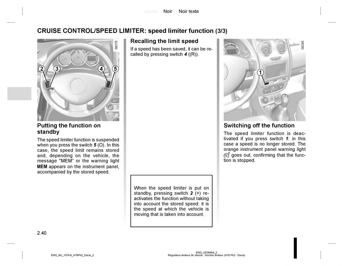 Dacia Duster owners manual / page 116