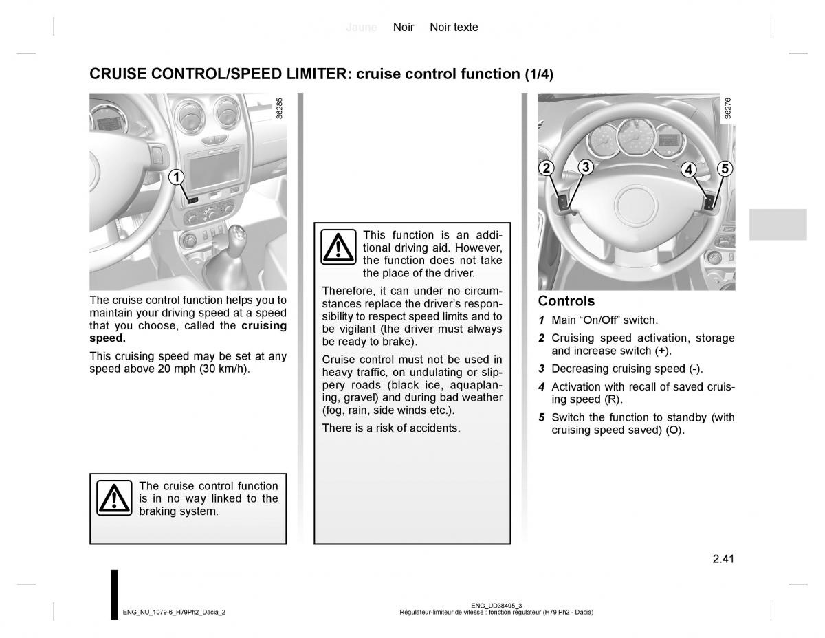 Dacia Duster owners manual / page 117