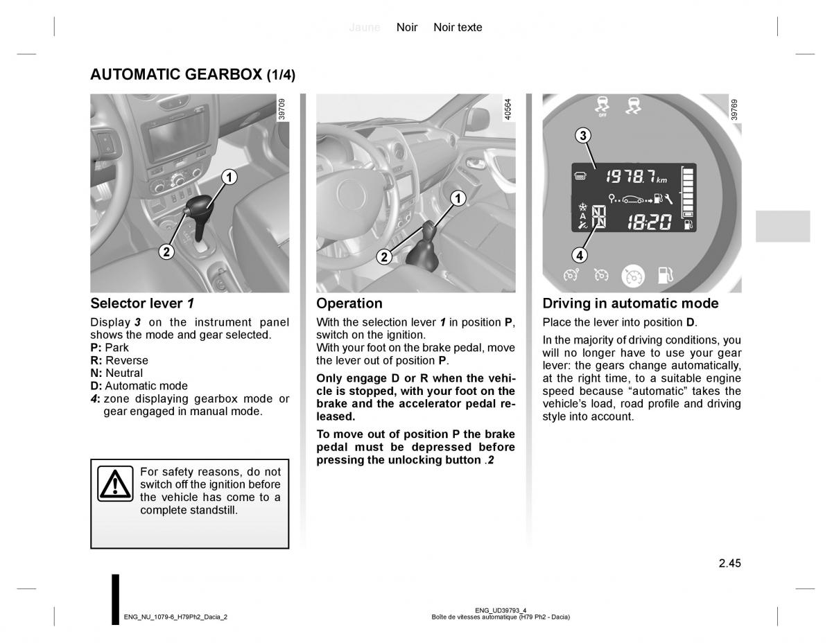 Dacia Duster owners manual / page 121