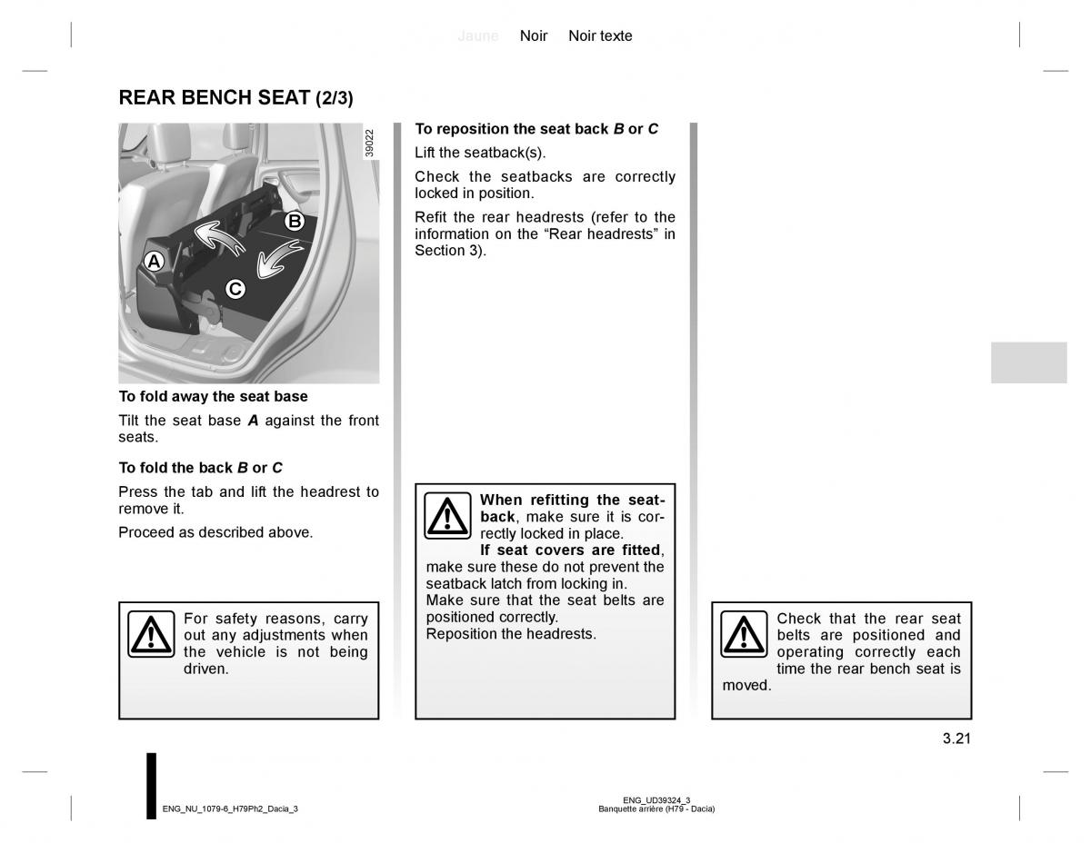 Dacia Duster owners manual / page 149