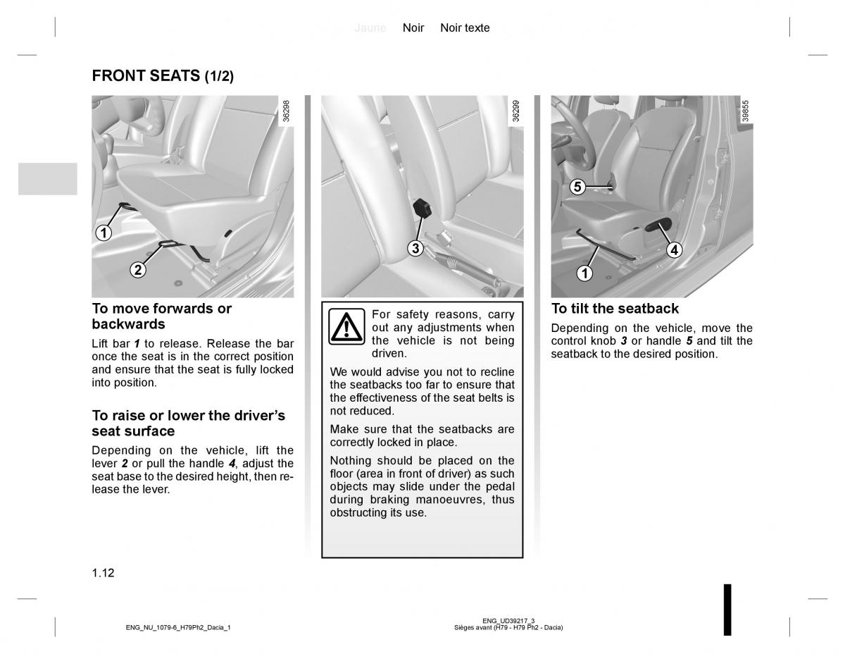 Dacia Duster owners manual / page 16