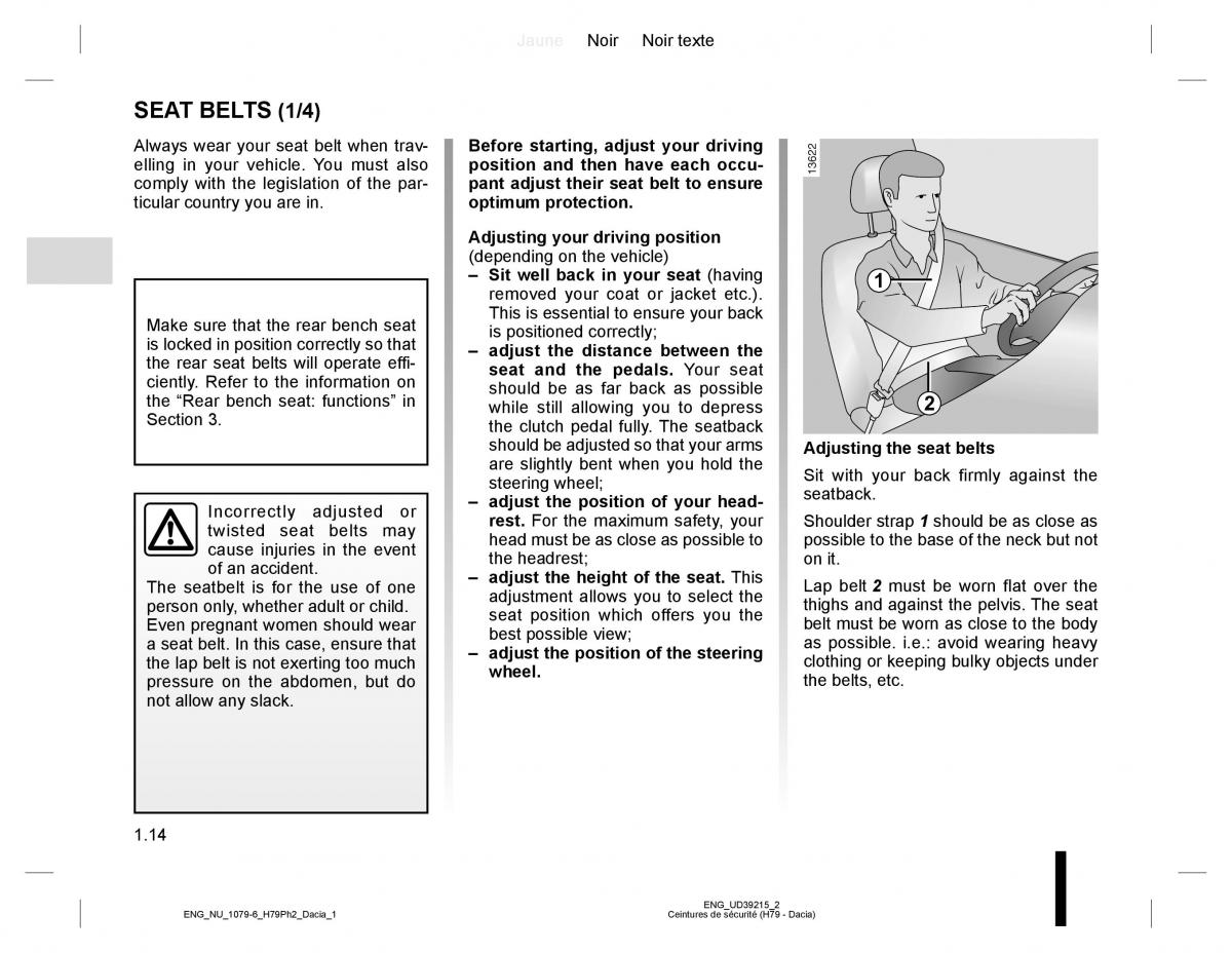 Dacia Duster owners manual / page 18