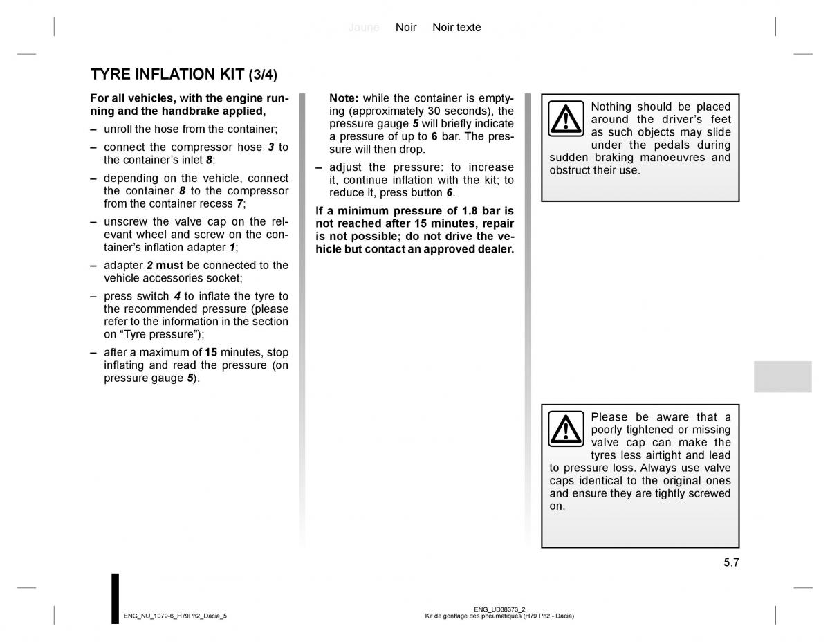 Dacia Duster owners manual / page 185