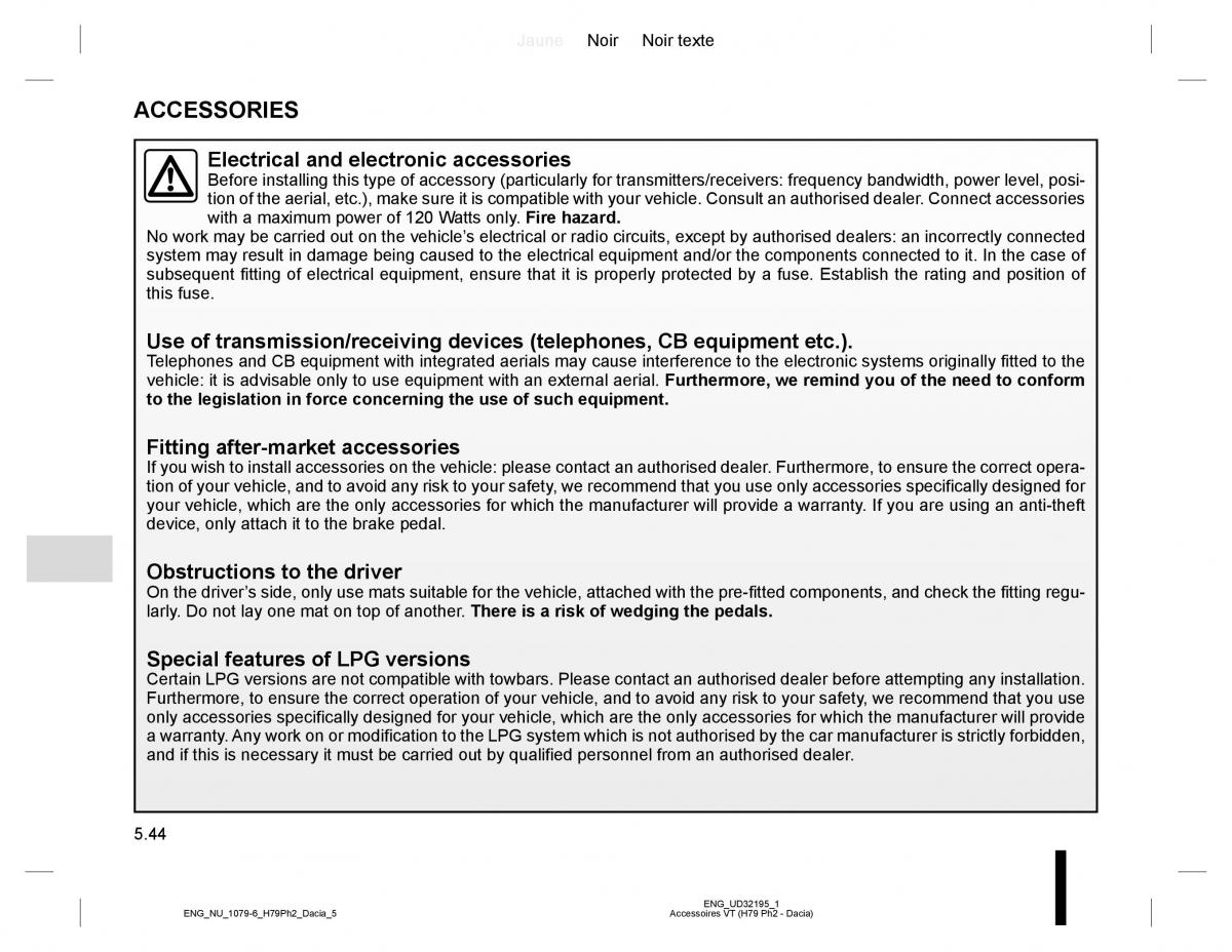 Dacia Duster owners manual / page 222