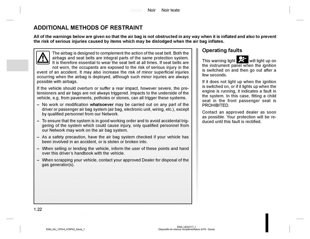 Dacia Duster owners manual / page 26