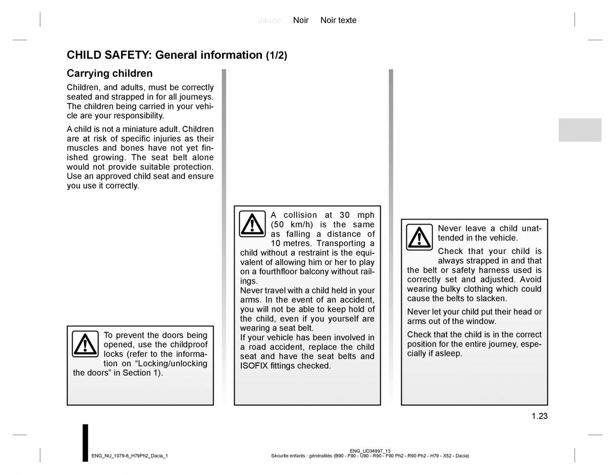 Dacia Duster owners manual / page 27