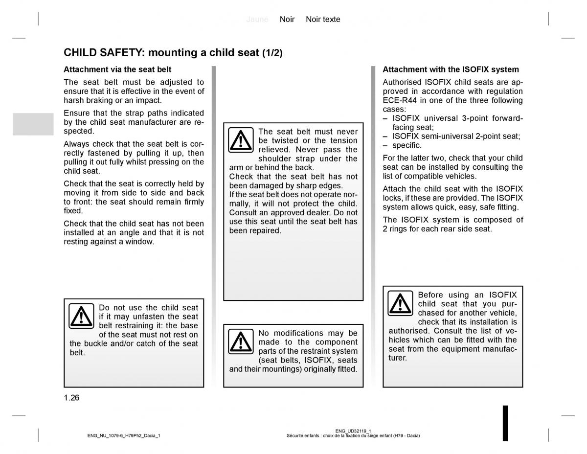 Dacia Duster owners manual / page 30