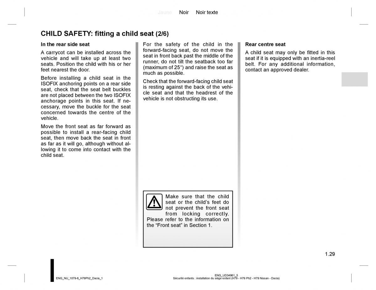 Dacia Duster owners manual / page 33