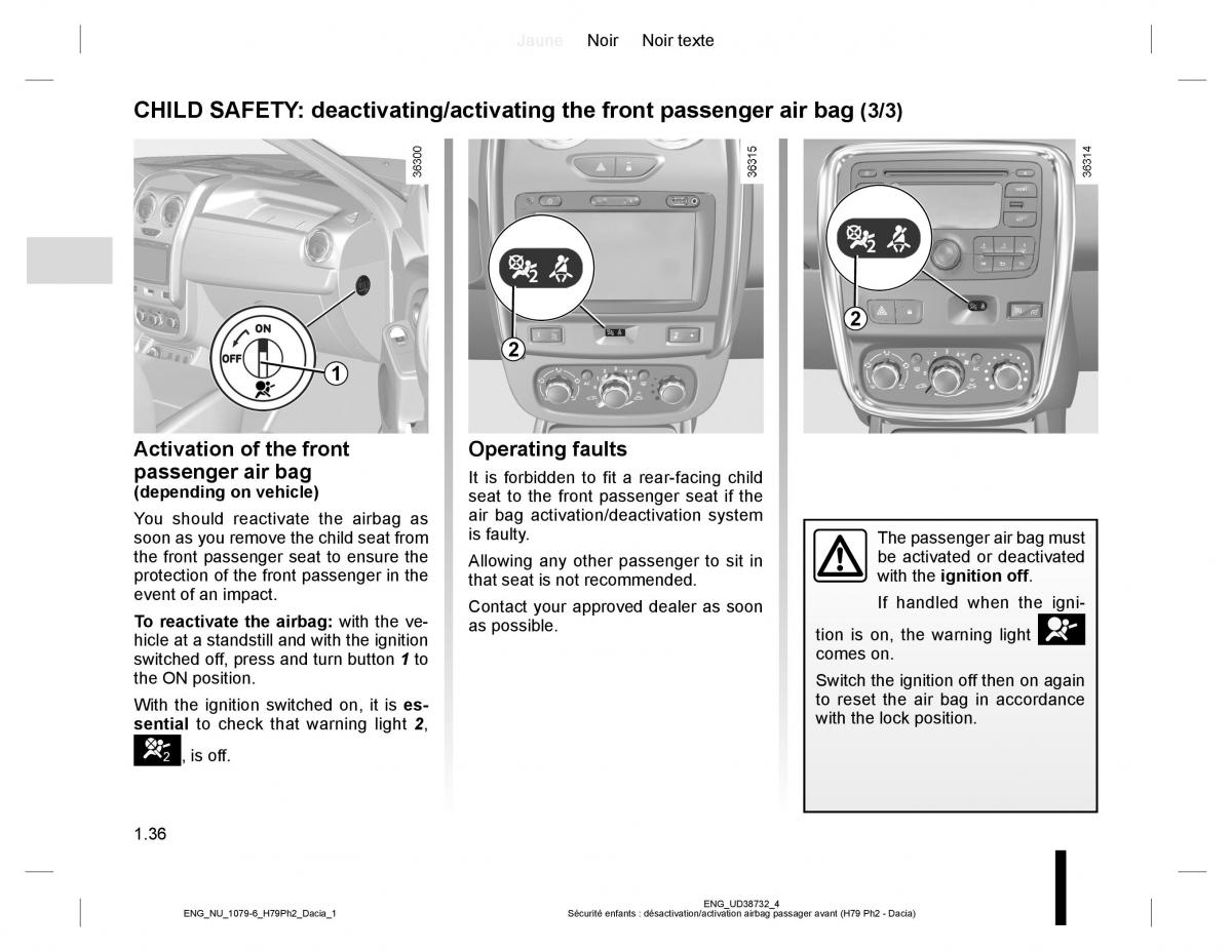 Dacia Duster owners manual / page 40