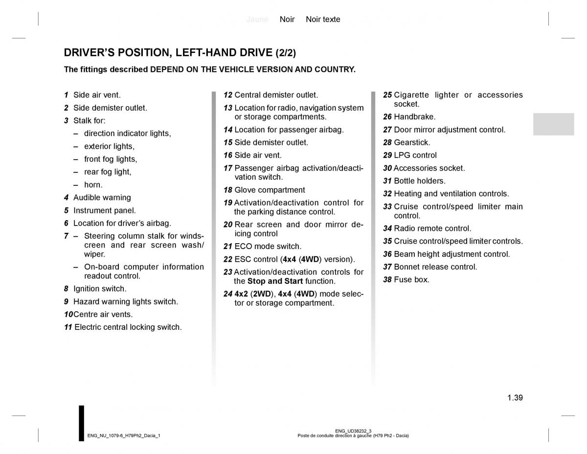 Dacia Duster owners manual / page 43