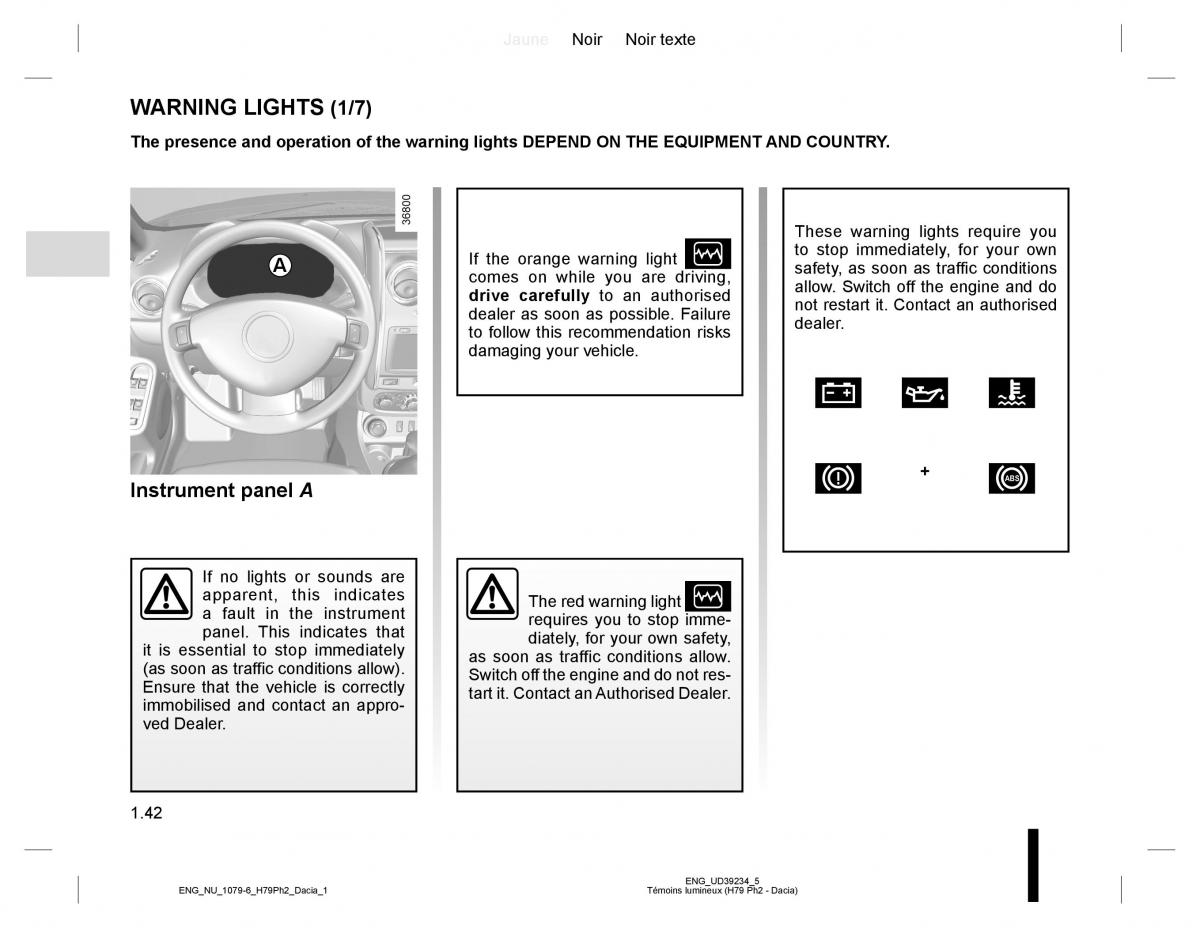 Dacia Duster owners manual / page 46