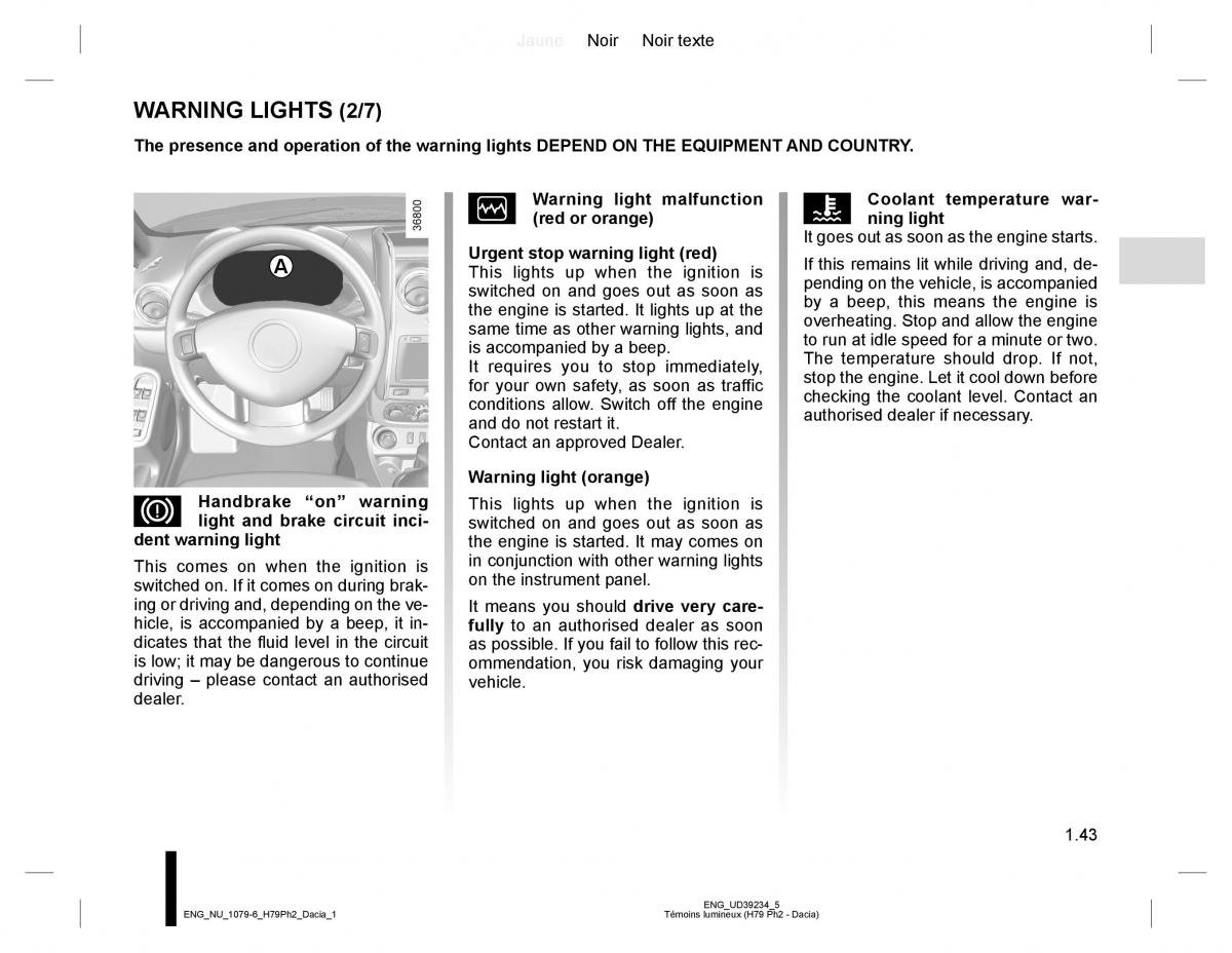 Dacia Duster owners manual / page 47